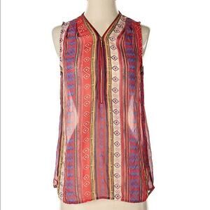 BOBEAU Sleeveless Tribal Tank Size Small